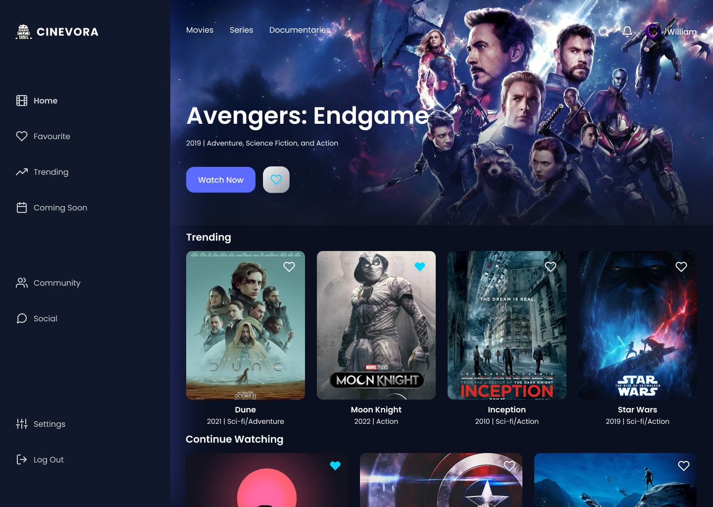 Movie Streaming Web App UI - image 1 - student project