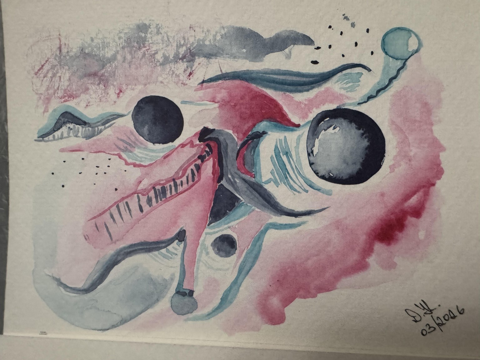 Abstract Watercolor Paintings - image 3 - student project