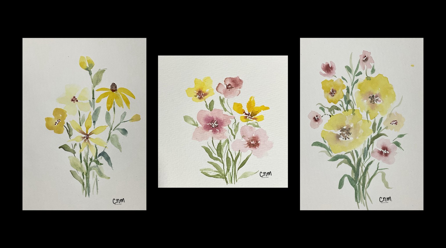 Loose watercolor flowers - image 1 - student project