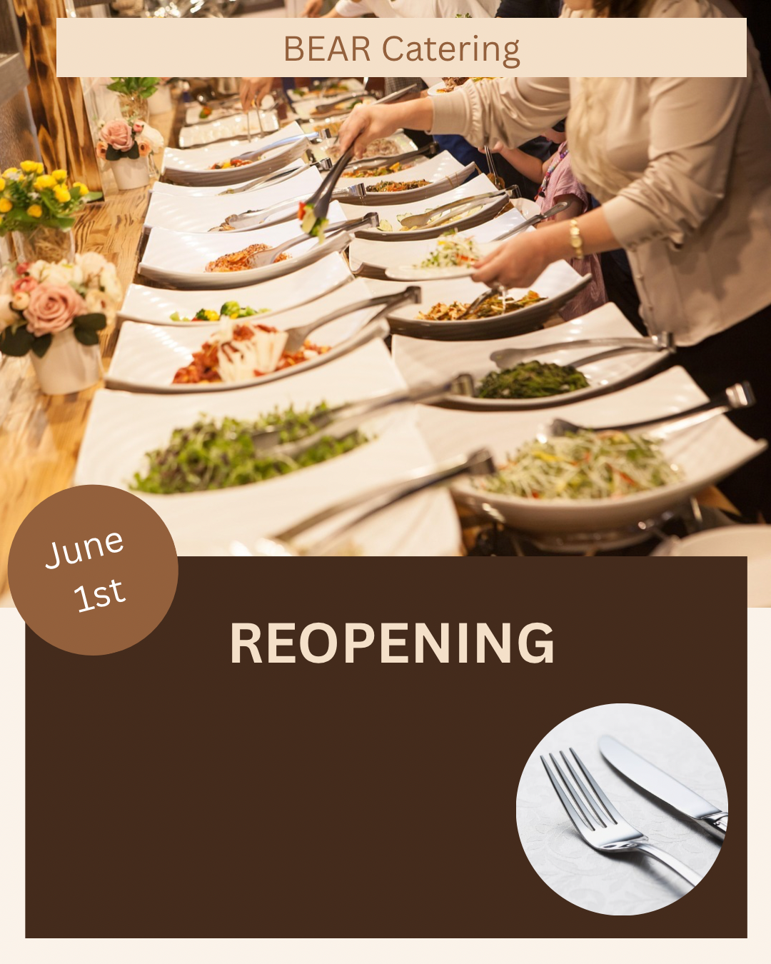 Bear Catering - Reopening - Instagram - v1 - image 1 - student project