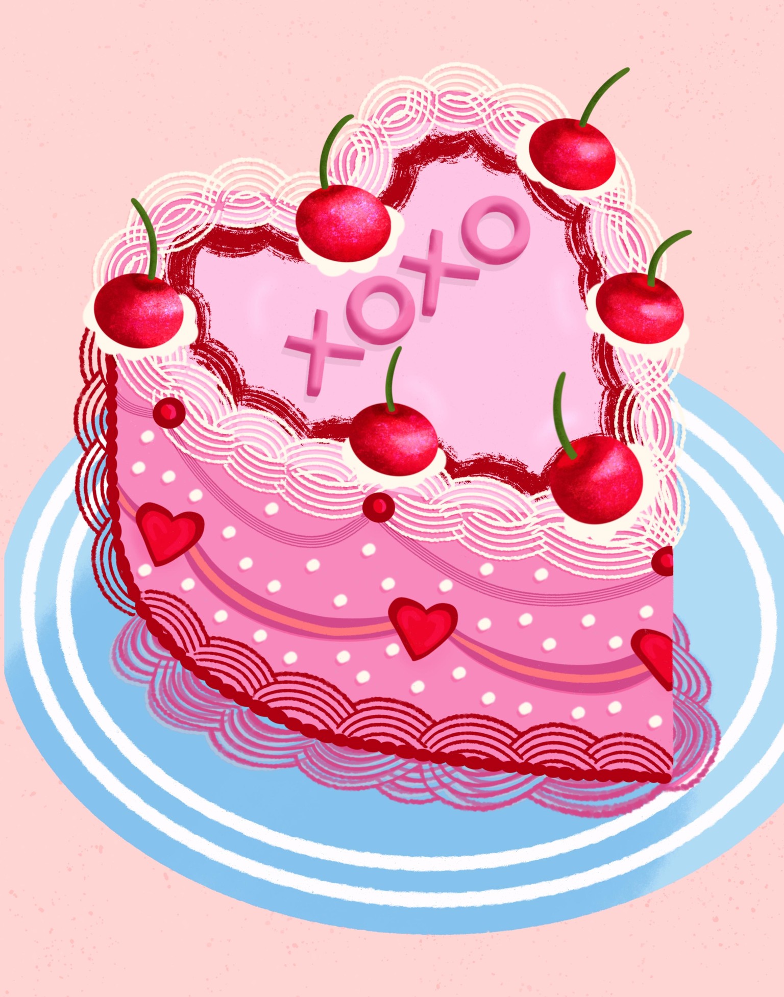 Heart Shaped Fancy Cake - image 1 - student project