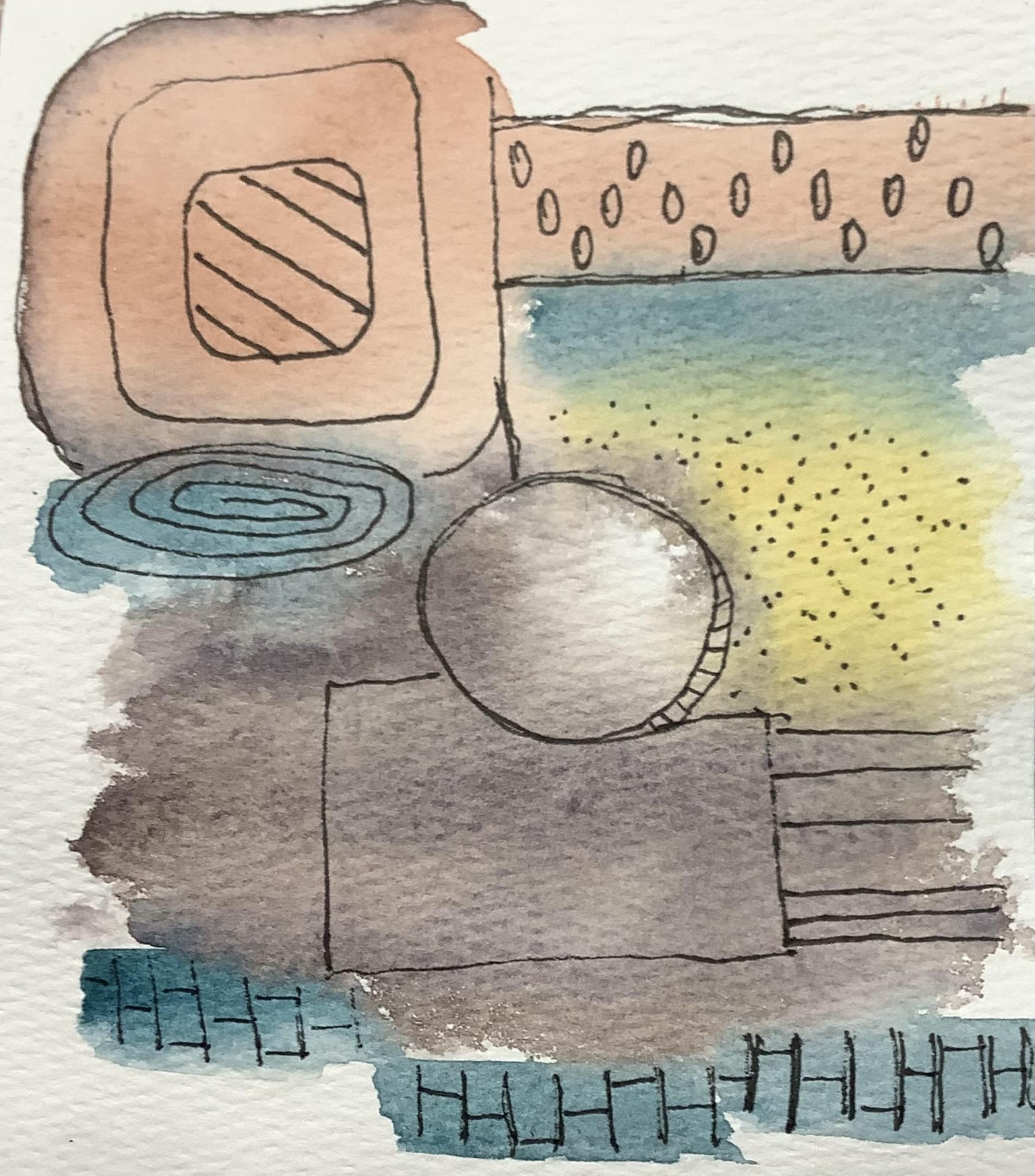 Watercolor and ink abstracts - image 1 - student project