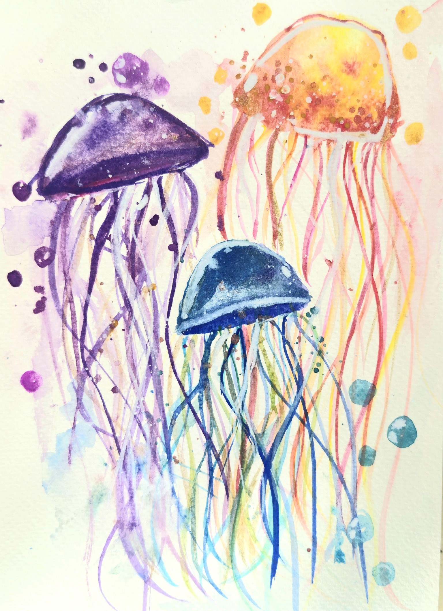 Watercolor Galaxy and Jellyfish - image 2 - student project
