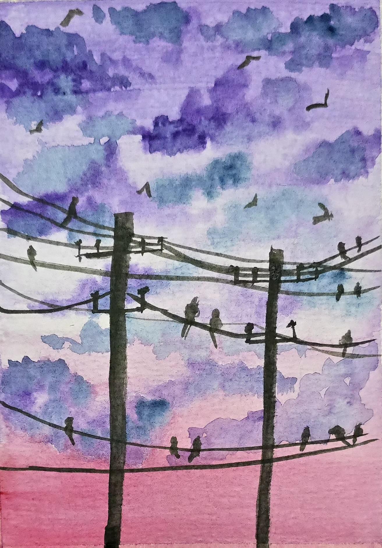 Watercolour clouds - image 6 - student project