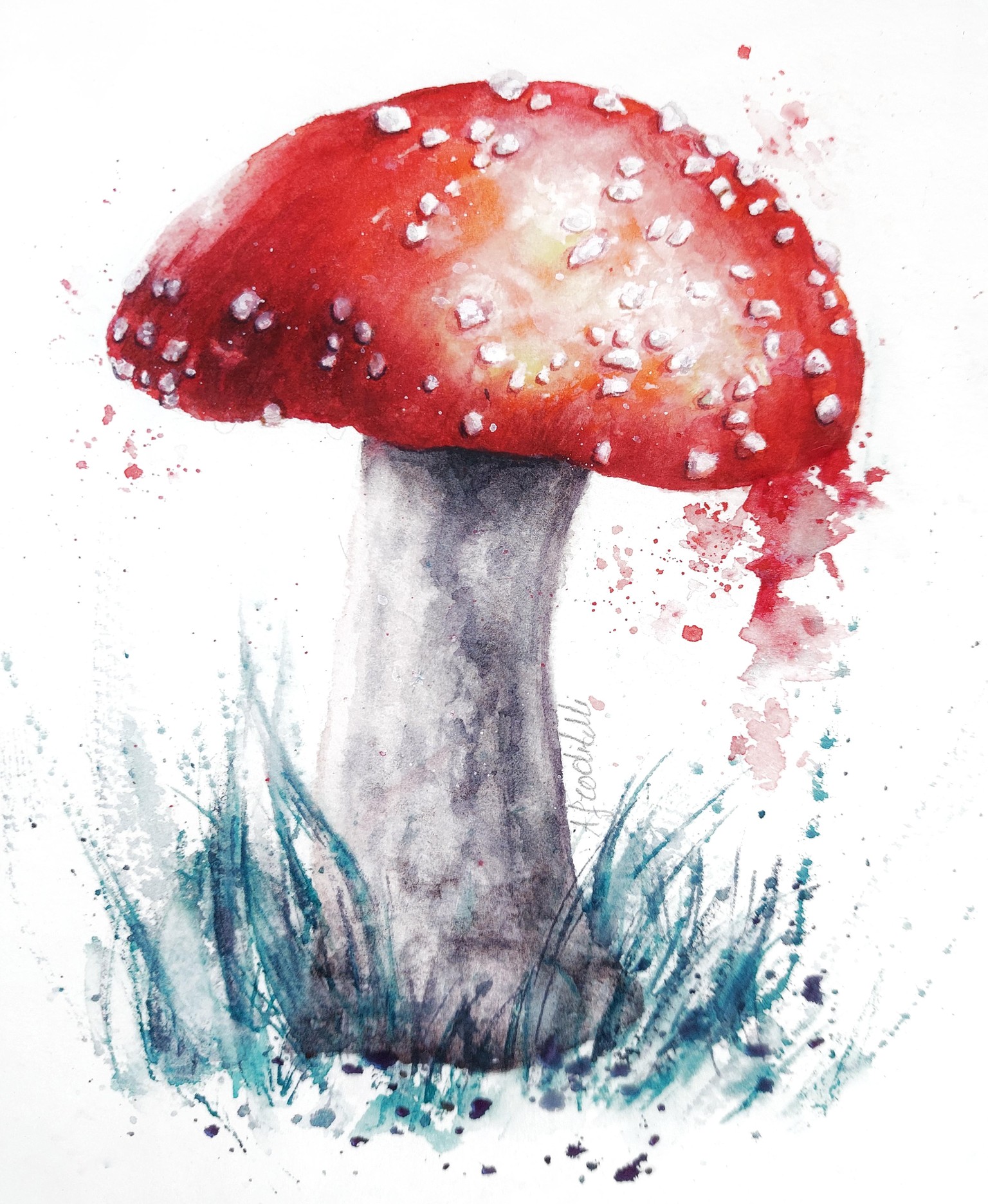 Autumn leaf and mushroom - image 1 - student project