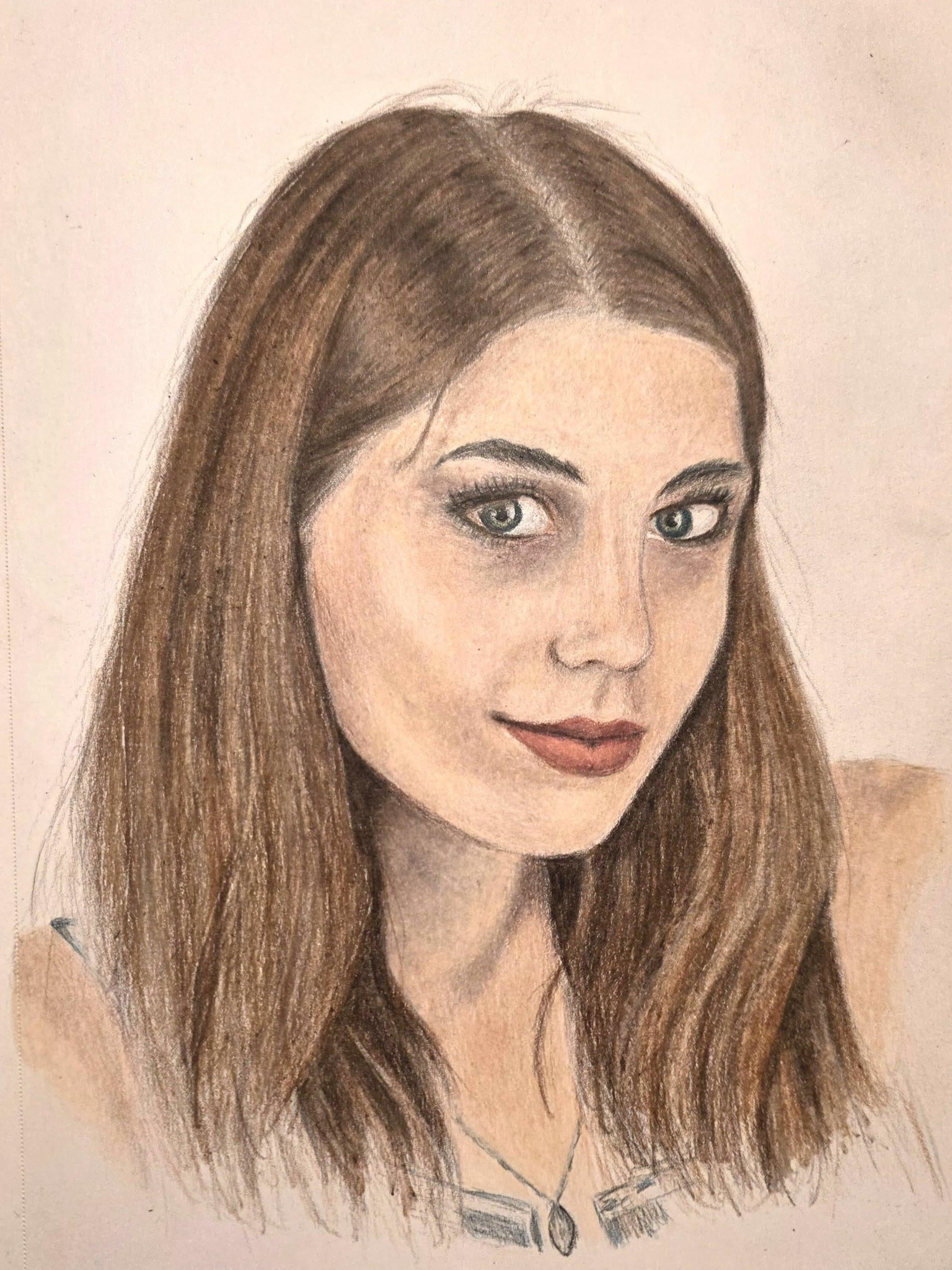 Lady in colored pencil - image 1 - student project