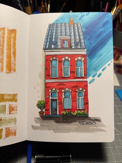 Urban Sketching with Markers - image 2 - student project