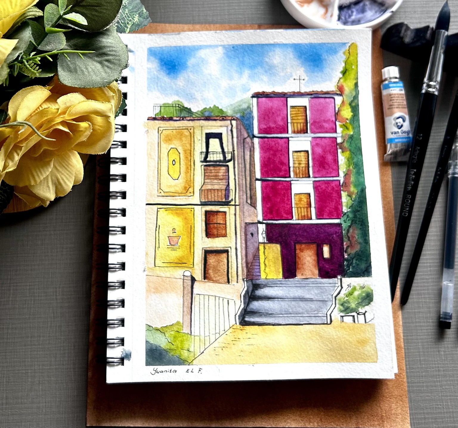 Urban Sketching in Watercolor - image 1 - student project