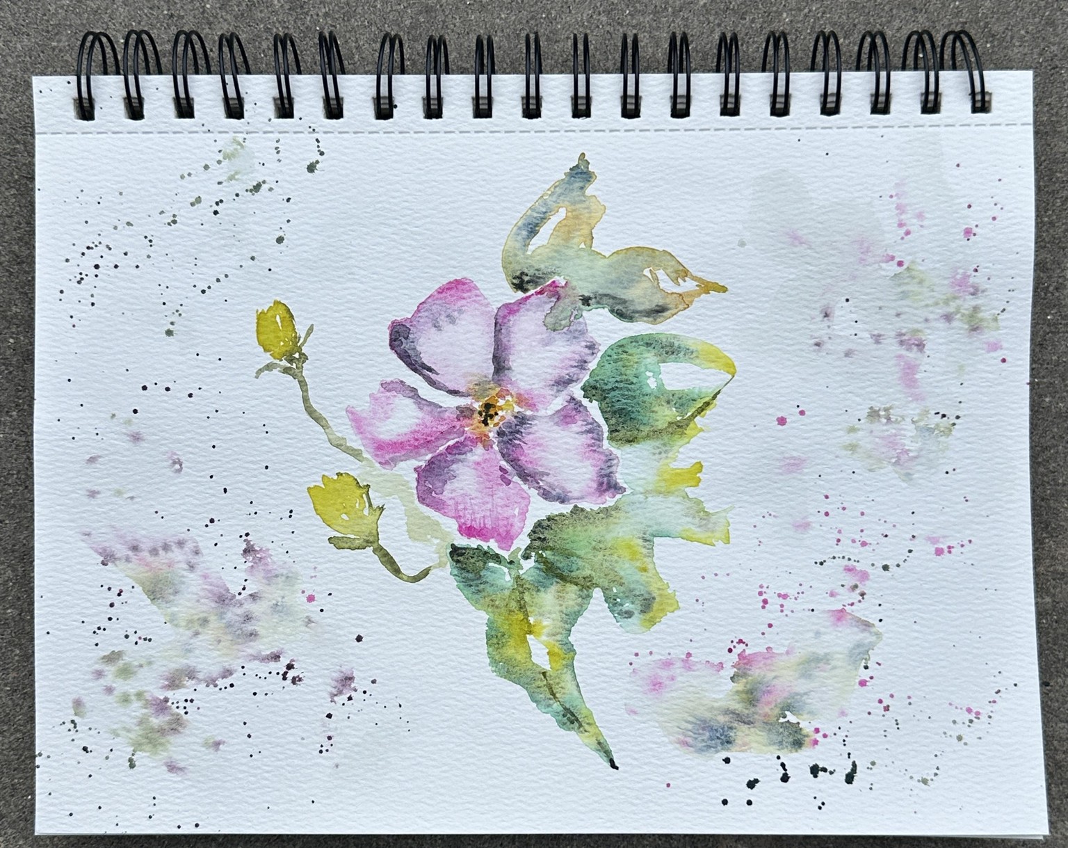 Loose watercolor florals - image 1 - student project