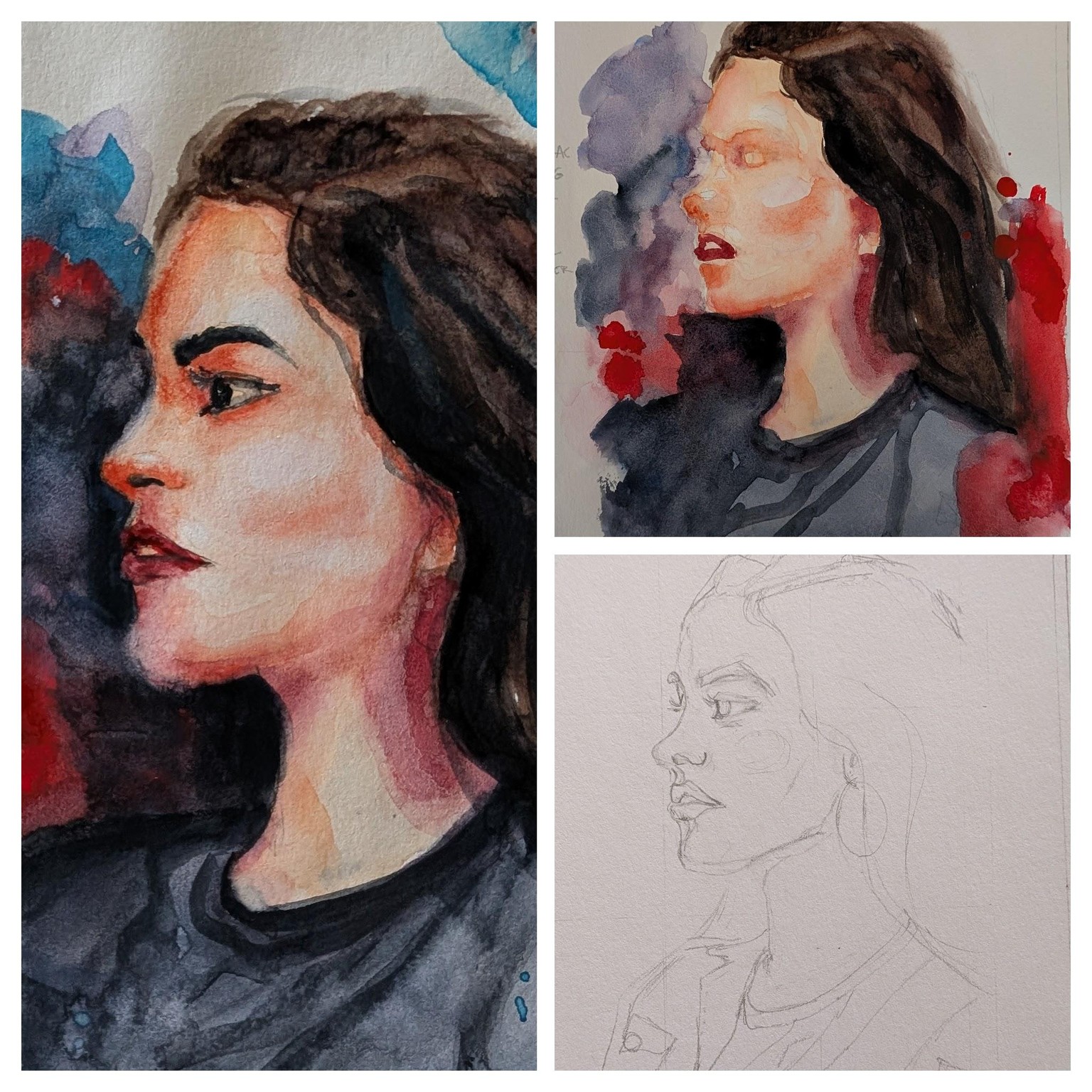 Watercolor Portrait Challenge: 4 of 5 Faces - image 1 - student project