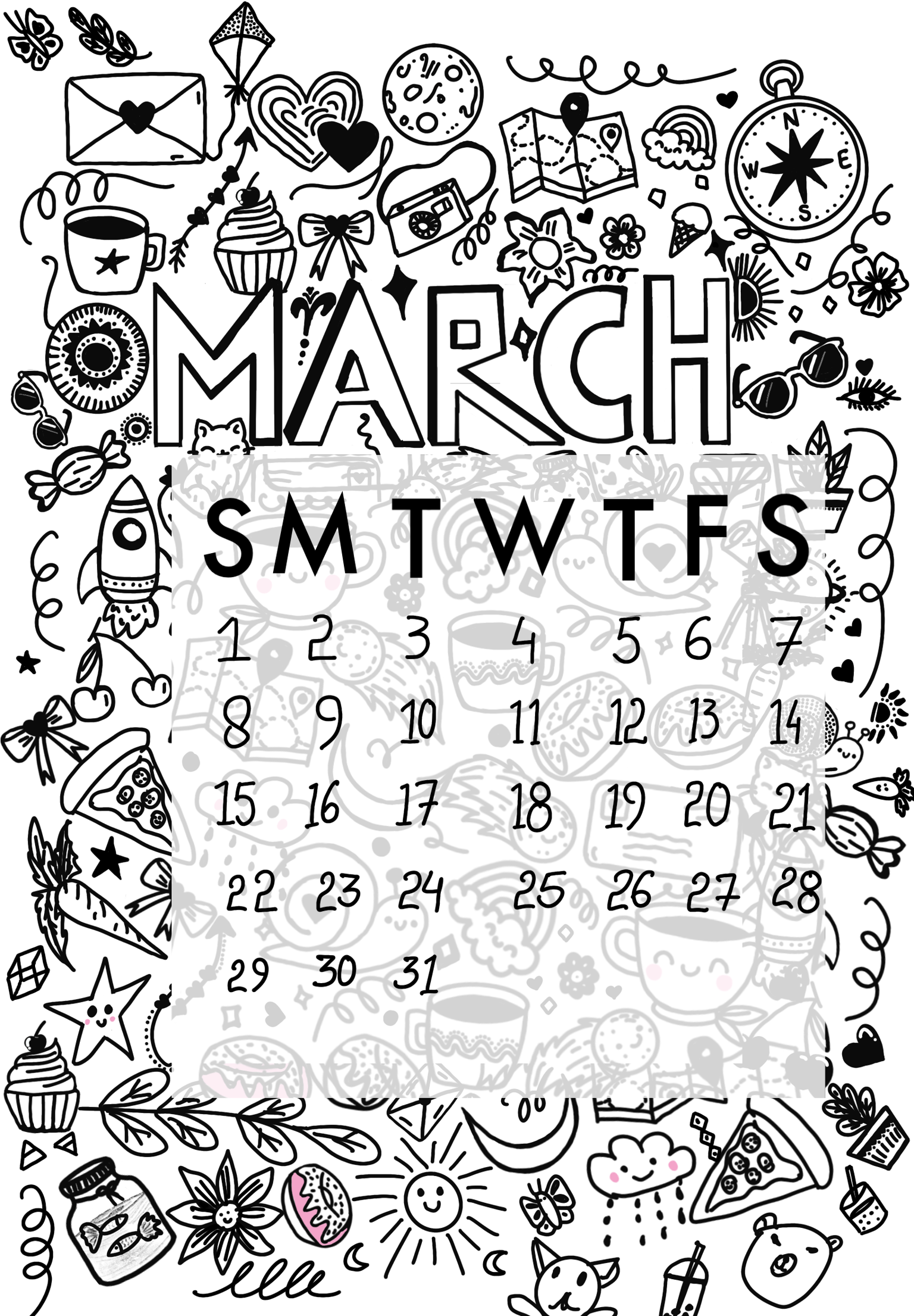 Doodle art calendar - image 1 - student project