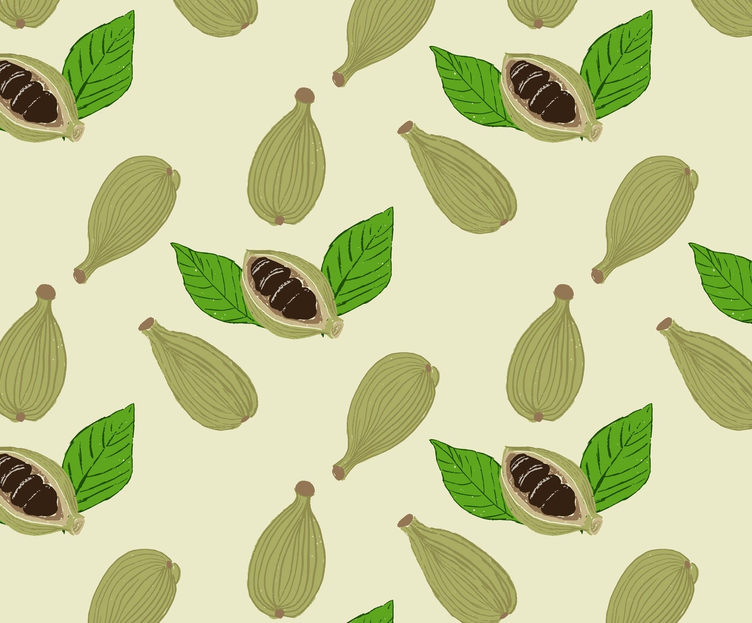 Cardamon pods pattern - image 1 - student project