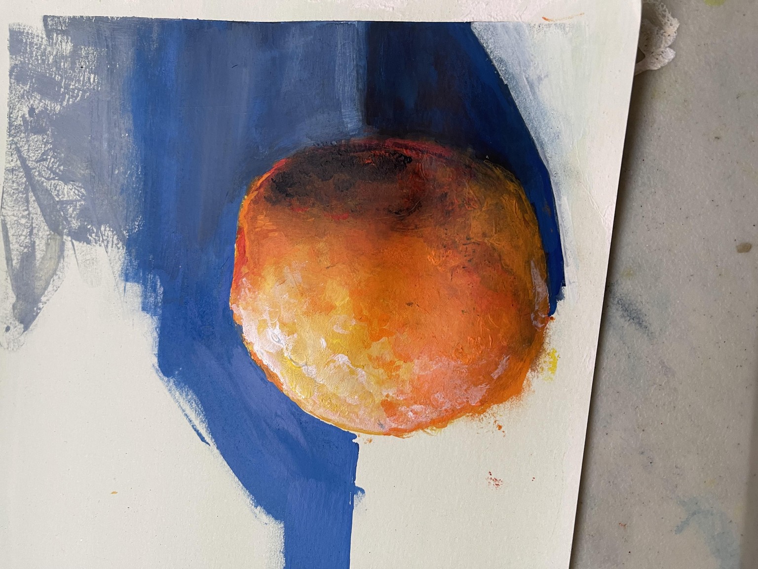 First time with Acrylics - Landscape & Oranges - image 3 - student project