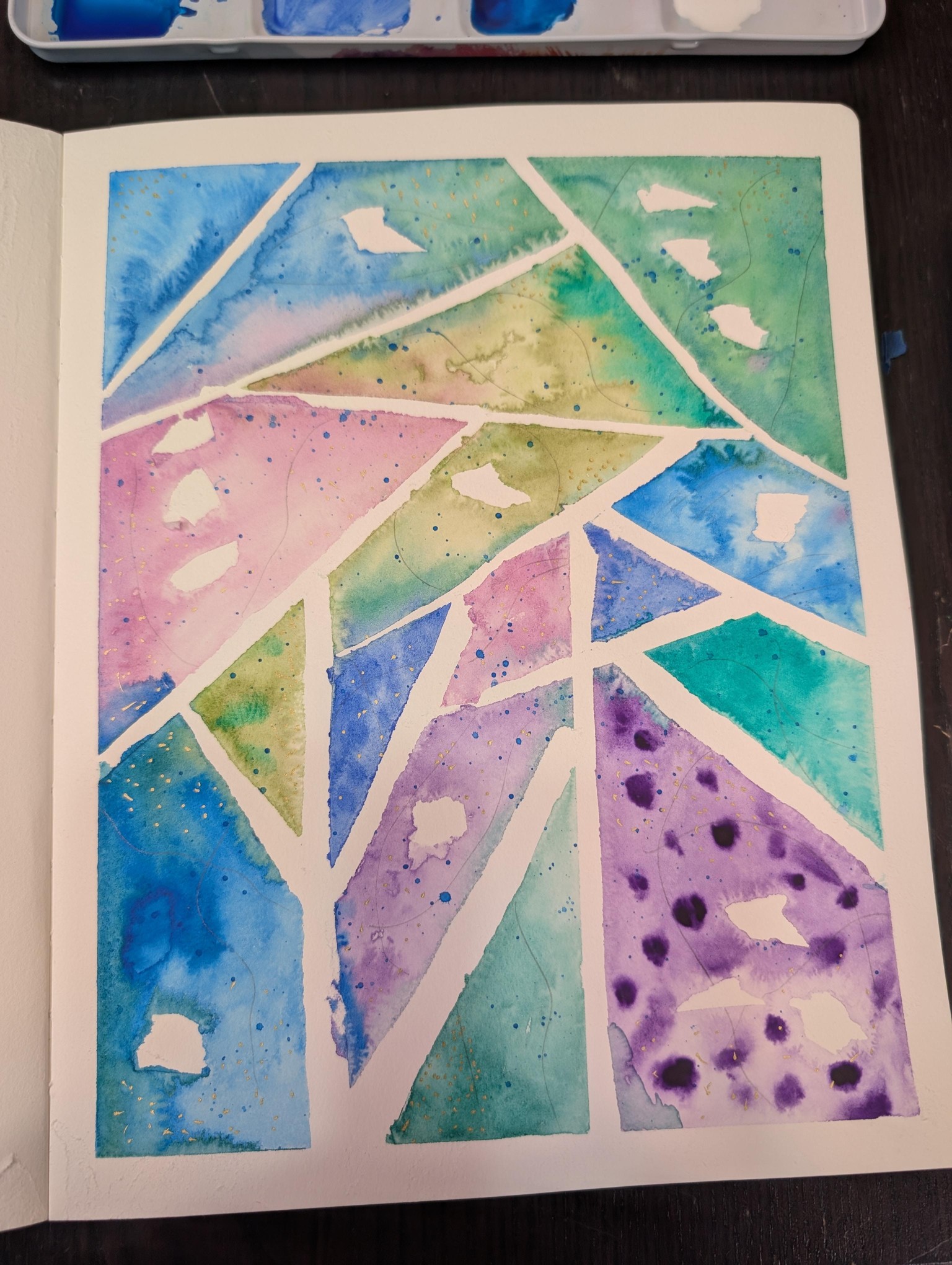Watercolor abstract mosaic - image 1 - student project