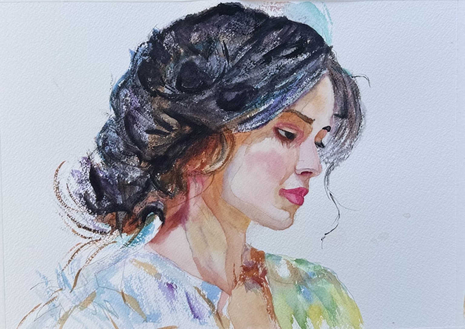 Portrait in watercolor - image 1 - student project