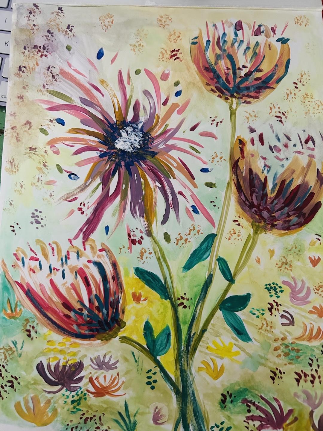 Flowers in Acrylic - image 1 - student project