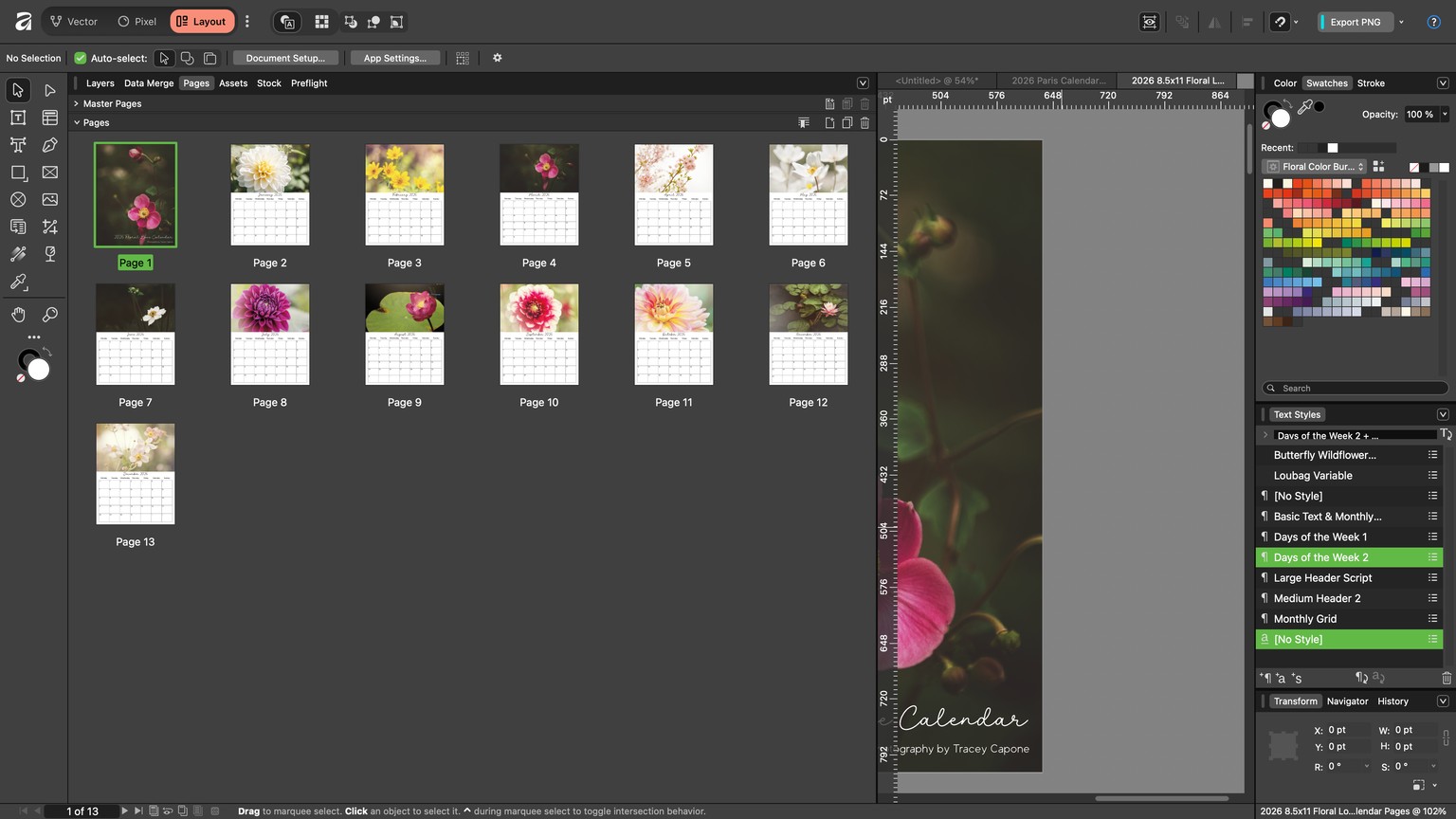 Multiple calendars from one template - image 5 - student project