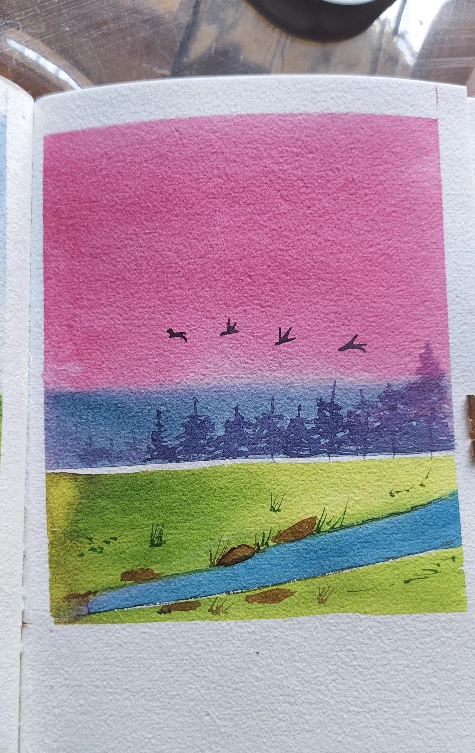 Peacescape in watercolor - image 5 - student project