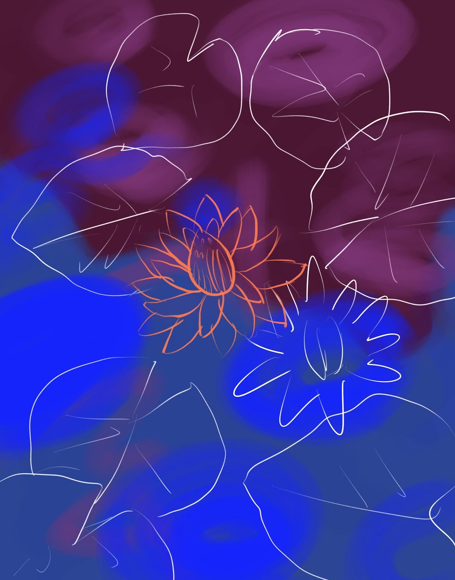 Pond with Waterlily Flowers - image 2 - student project