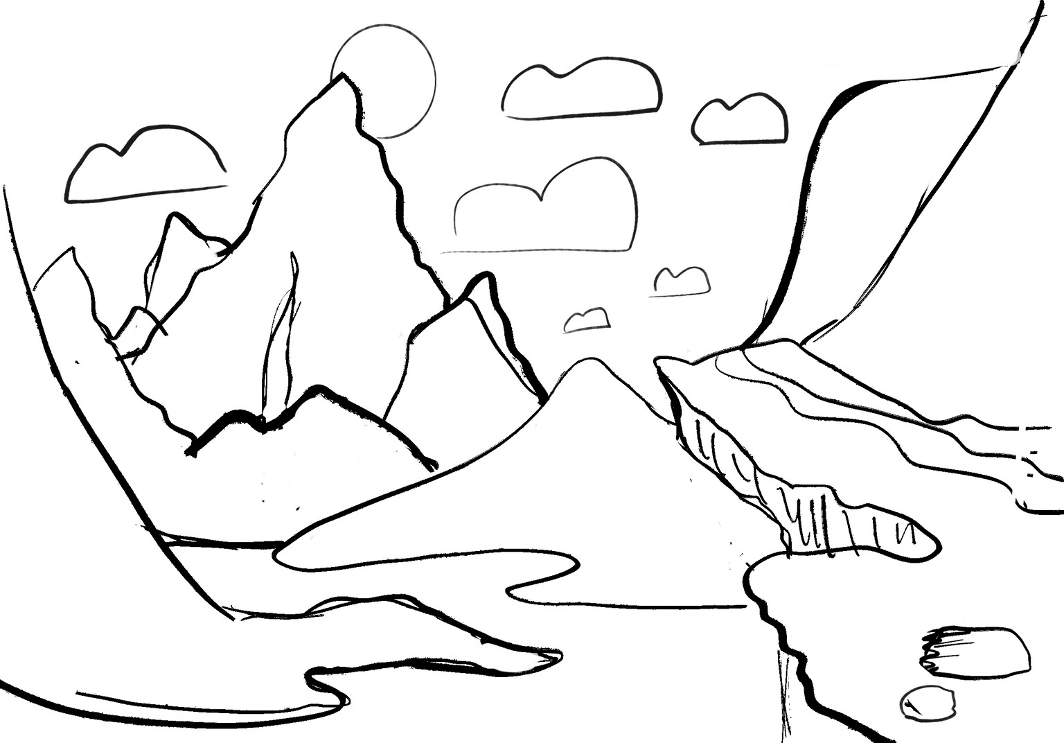 Stylised landscape in procreate - image 4 - student project