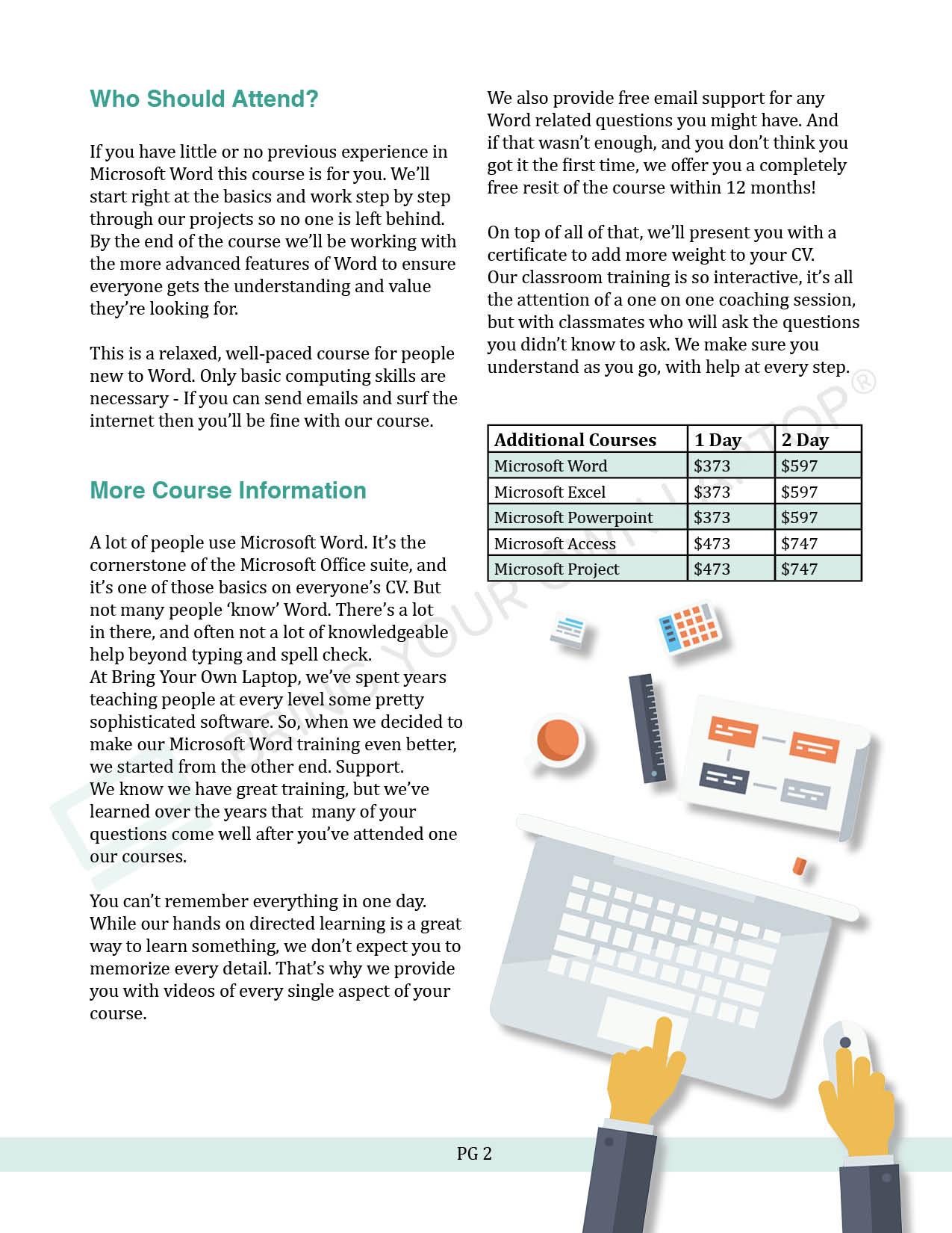 BYOL Microsoft Word Course Prospectus - image 3 - student project