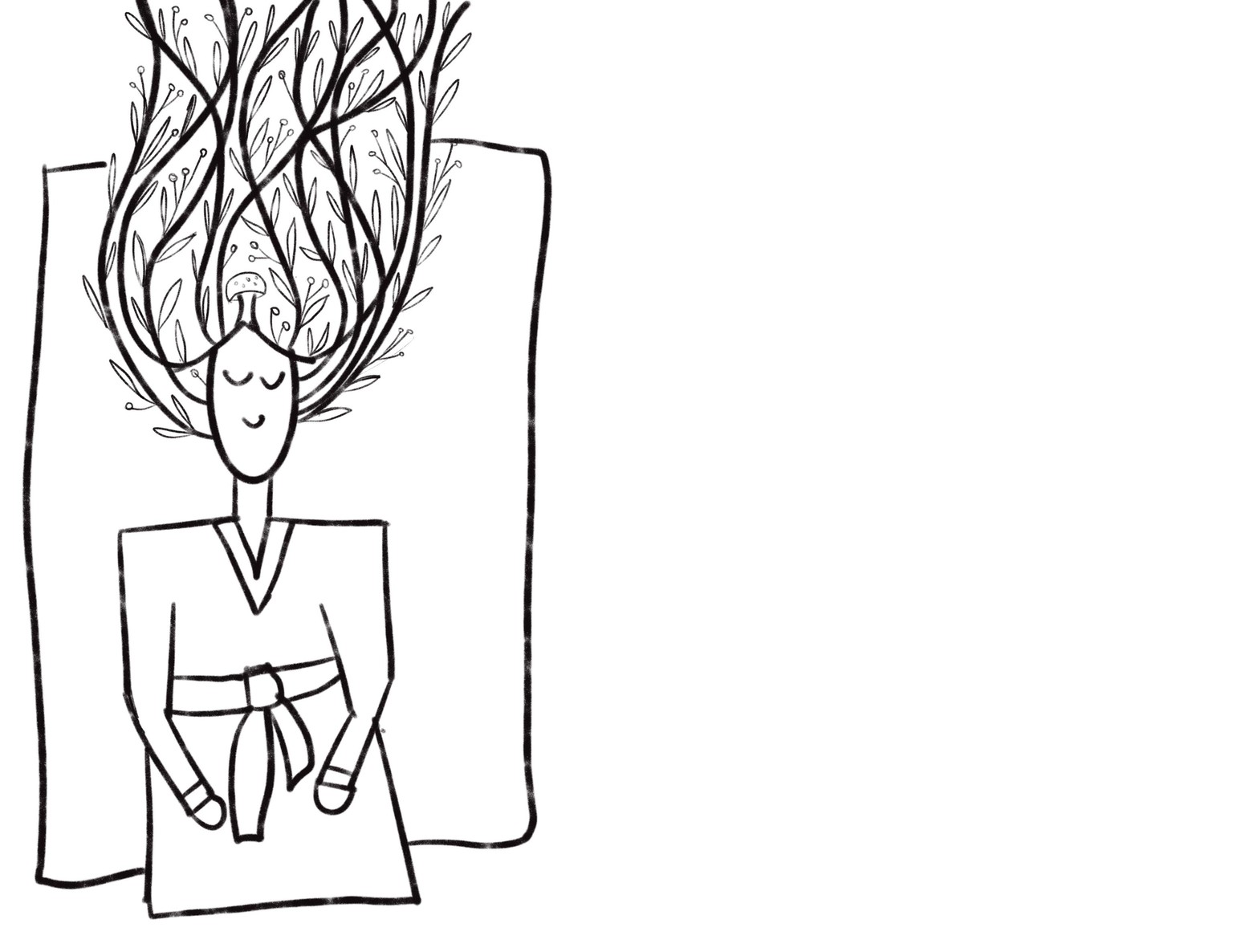 Leafy Hair Doodling - image 1 - student project