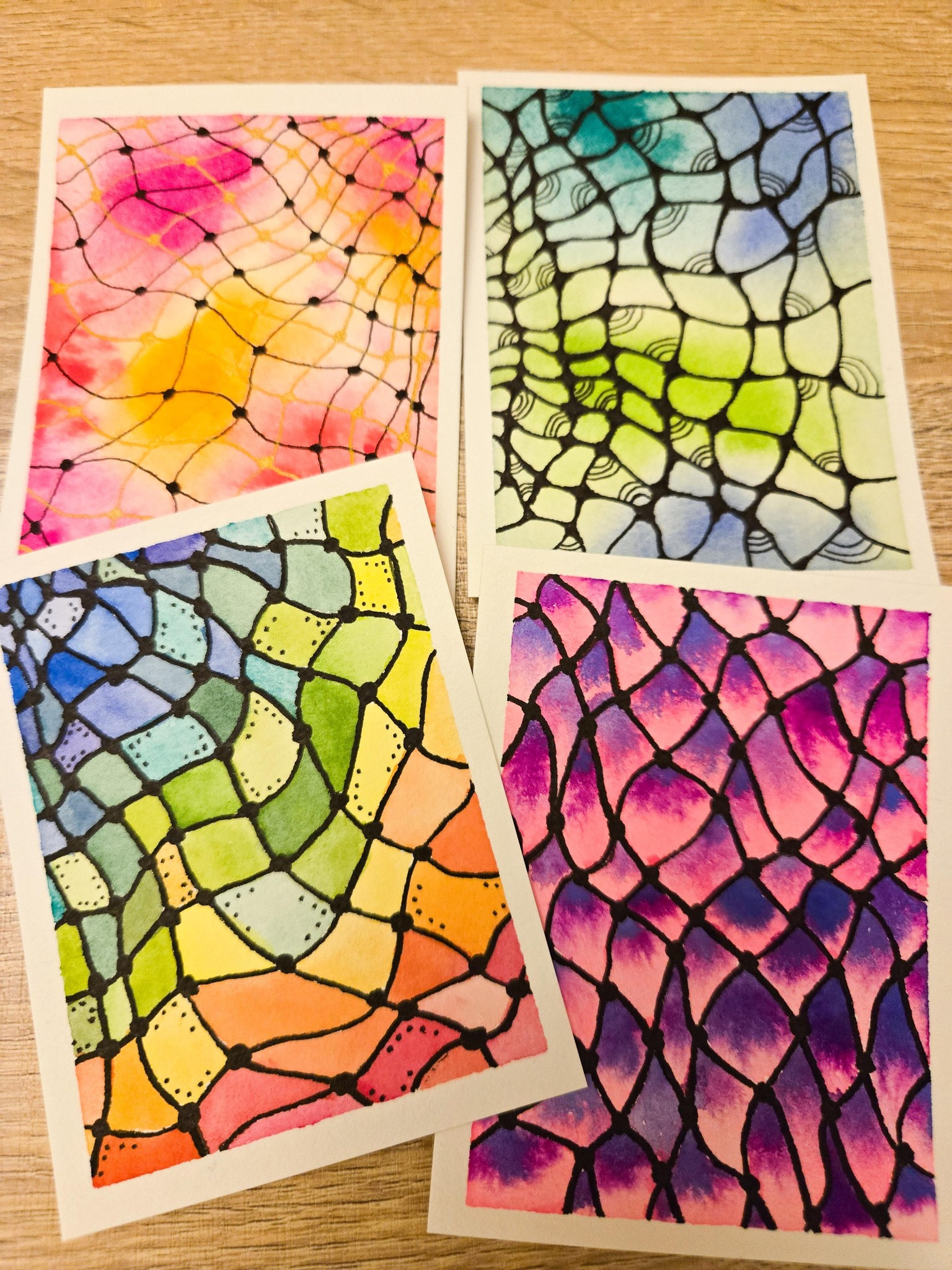 Watercolour net doodles - image 1 - student project