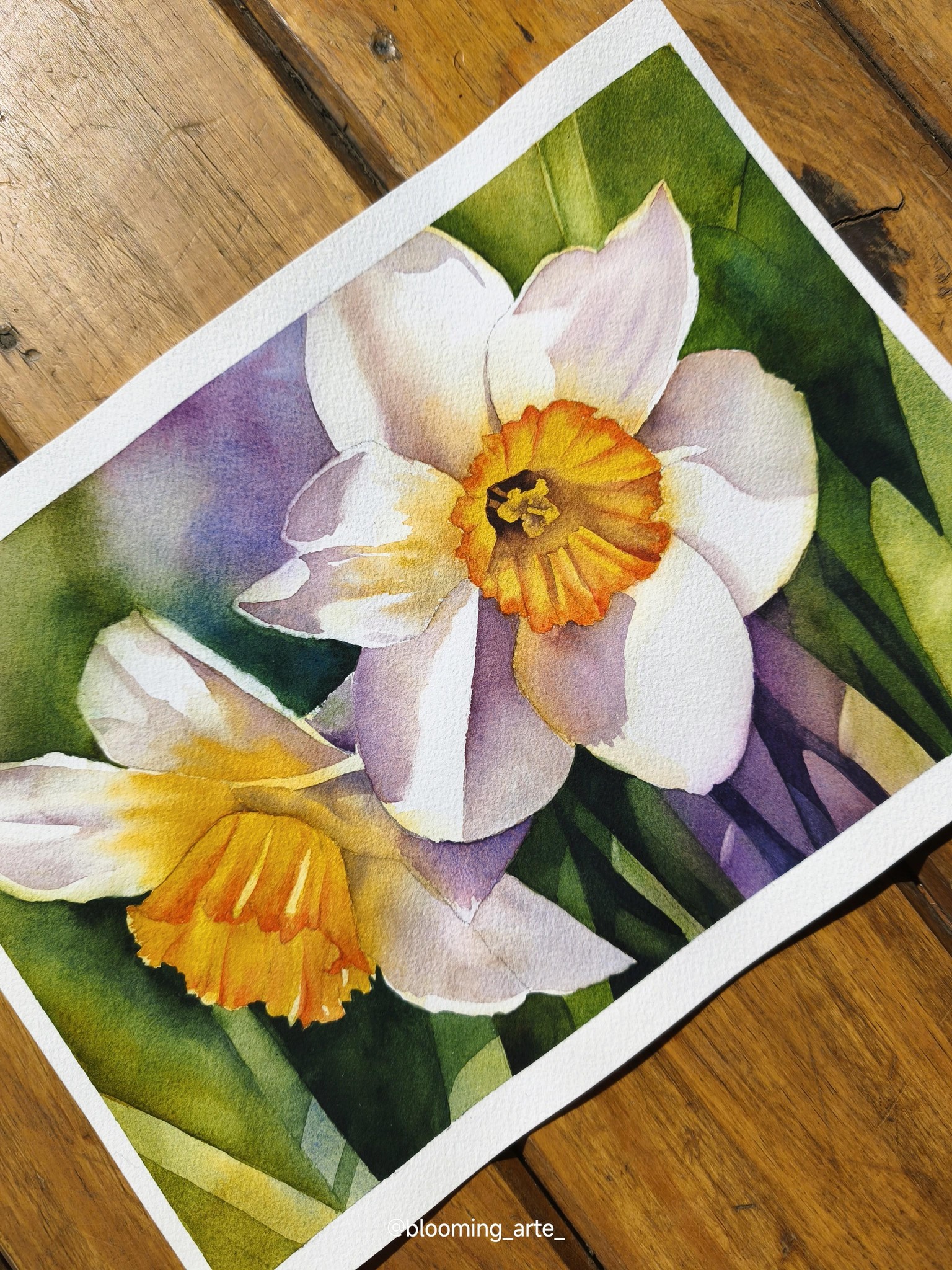 Daffodils with Negative Painting Technique - image 3 - student project