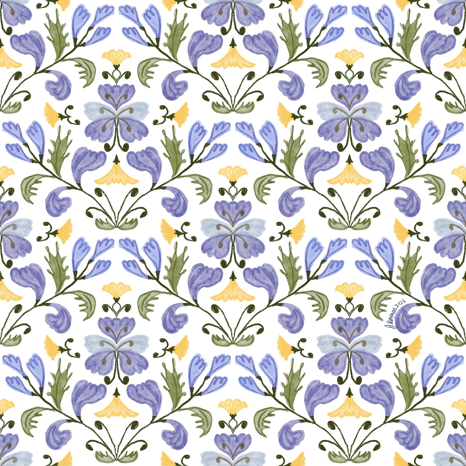 Blue nemophelia pattern - image 1 - student project