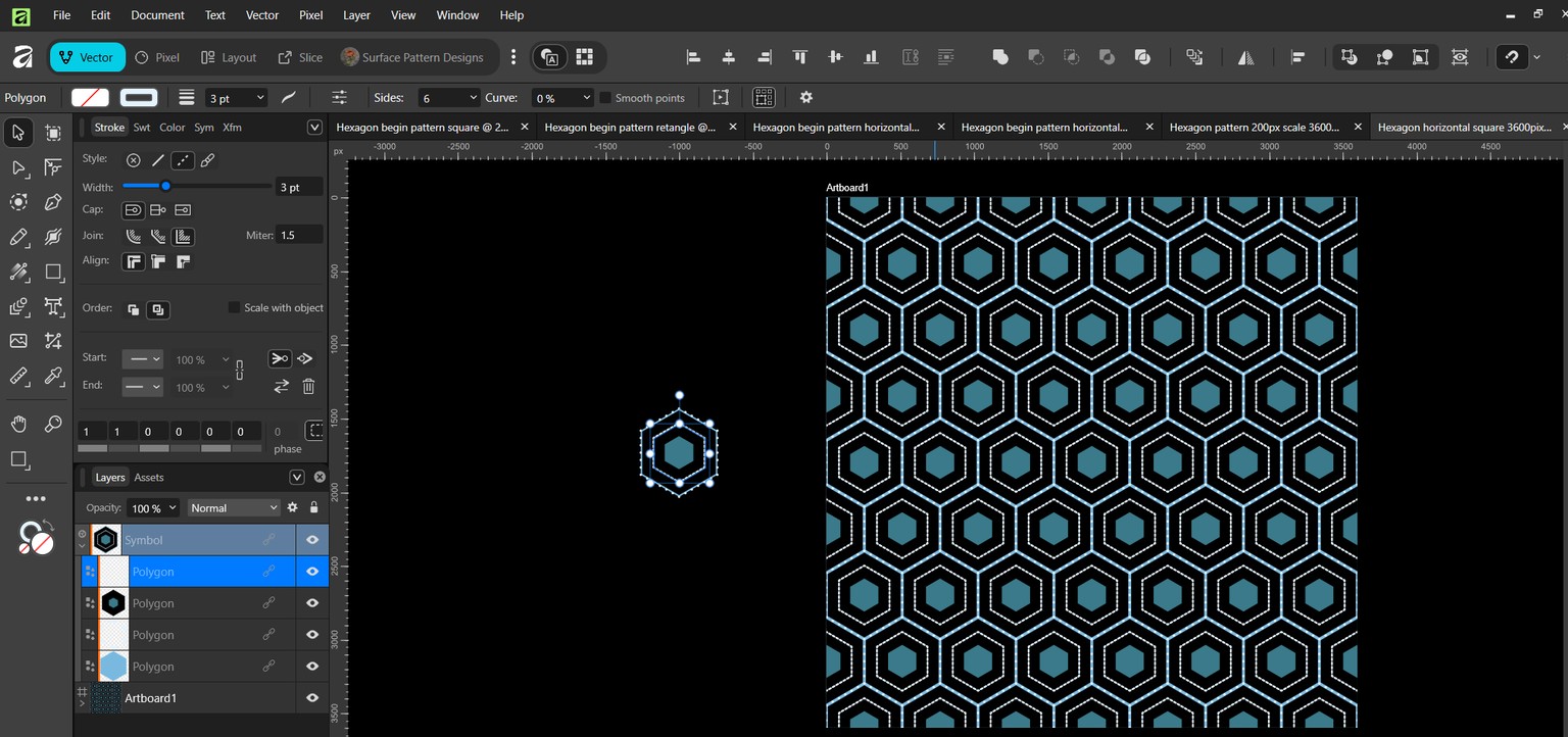 Hexagon Pattern in Affinity - image 2 - student project