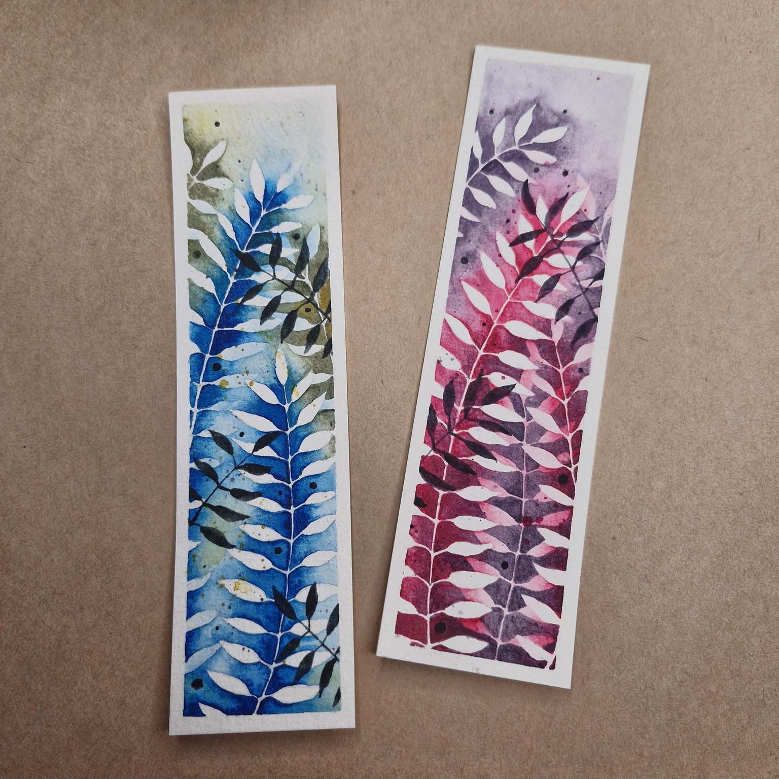Watercolour Negative Painting Bookmarks - image 1 - student project