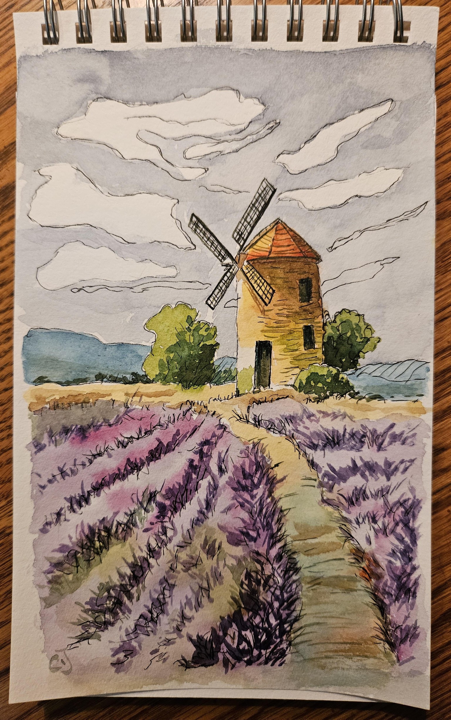 Windmill in flower field - image 1 - student project