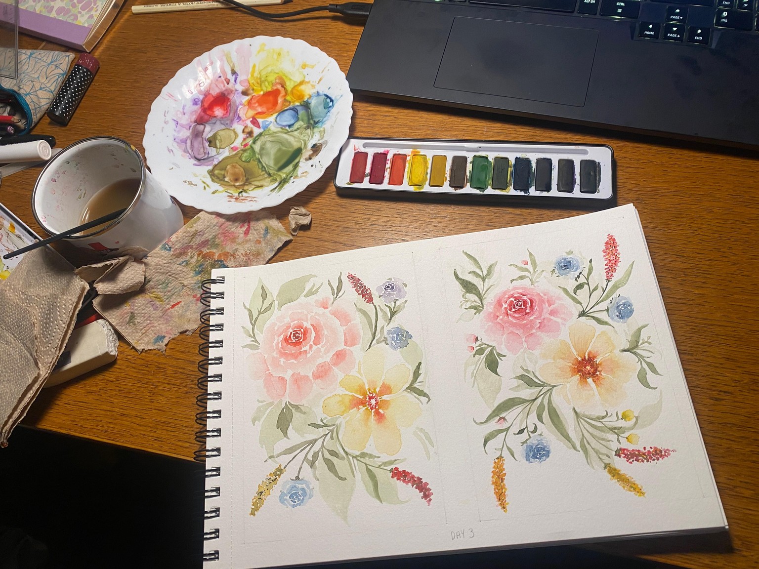 15 days of watercolor florals - image 3 - student project