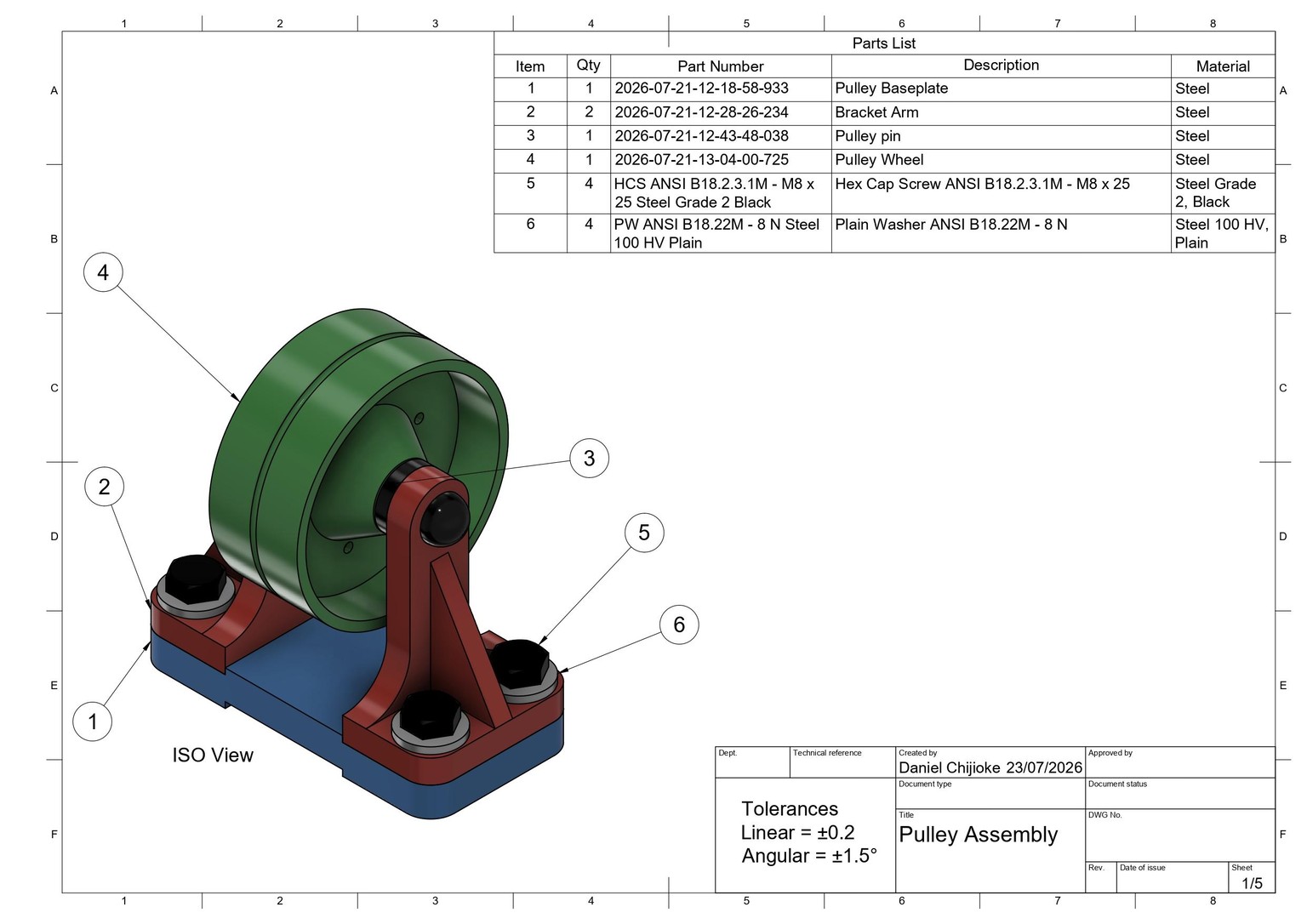 Pulley Assembly - image 6 - student project