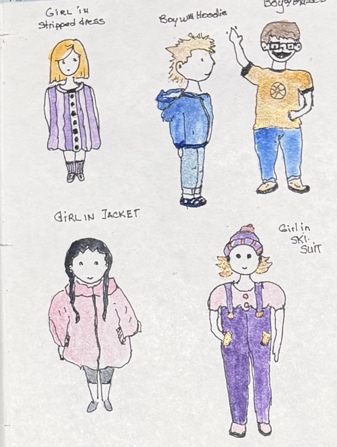 Sketching kids and outfits 1, 2, 3, - image 2 - student project
