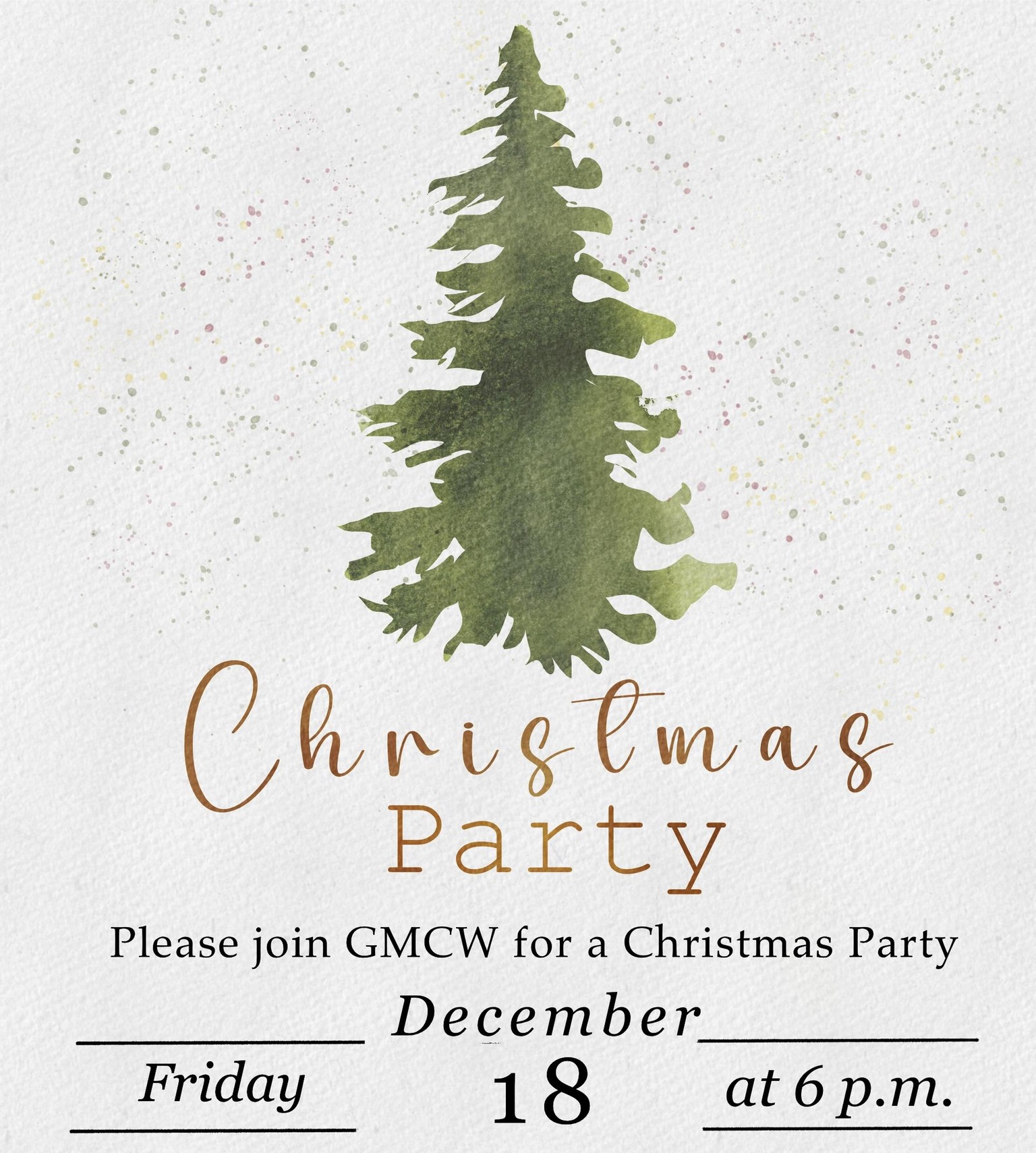 Watercolor Christmas Invitation - image 1 - student project