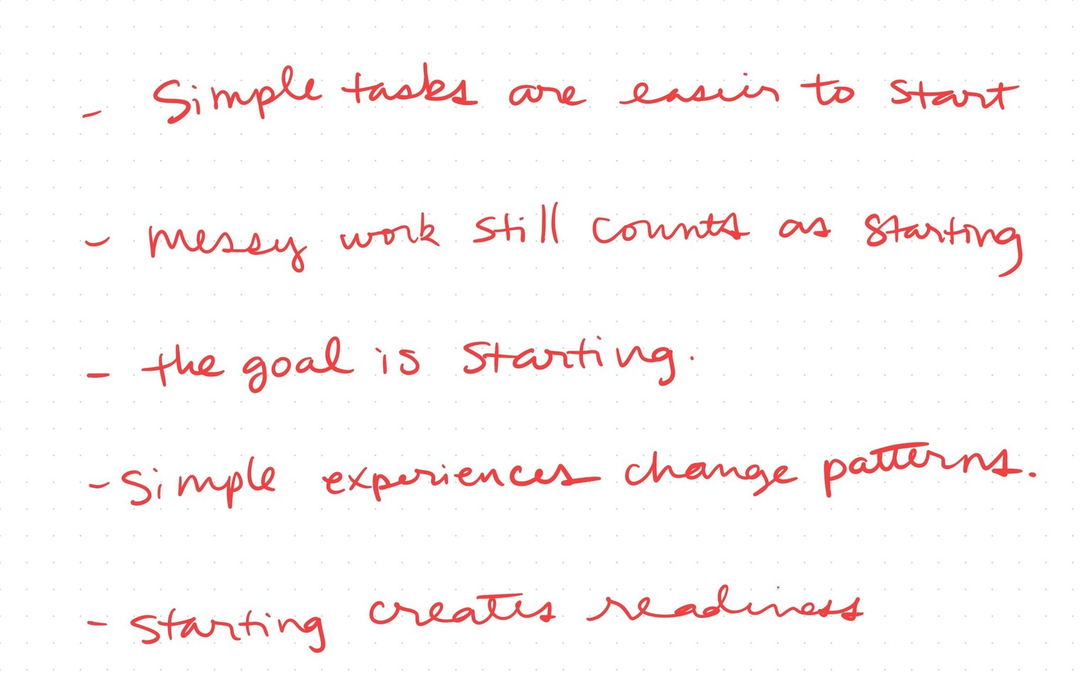 Starting Creates Readiness - image 1 - student project