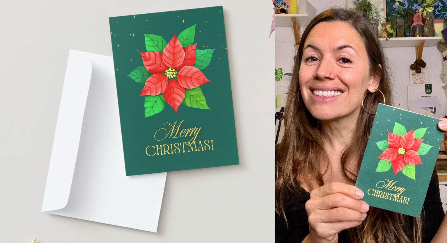 My Finished Poinsettia – From Illustration to Final Design - image 3 - student project