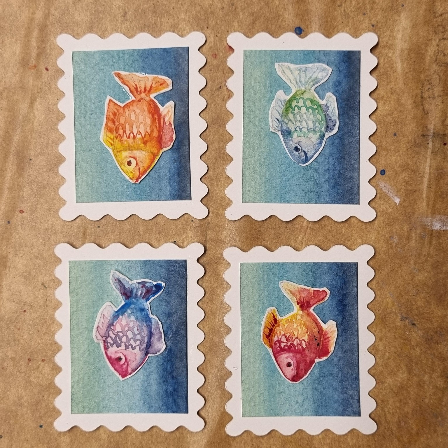 Mini Fishes for Art-Stamp-Swapping - image 2 - student project