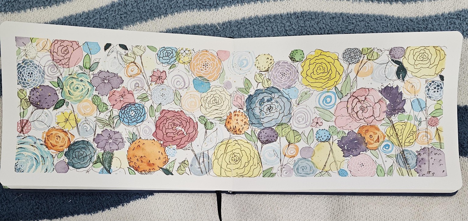 Fun floral pen and ink - image 1 - student project