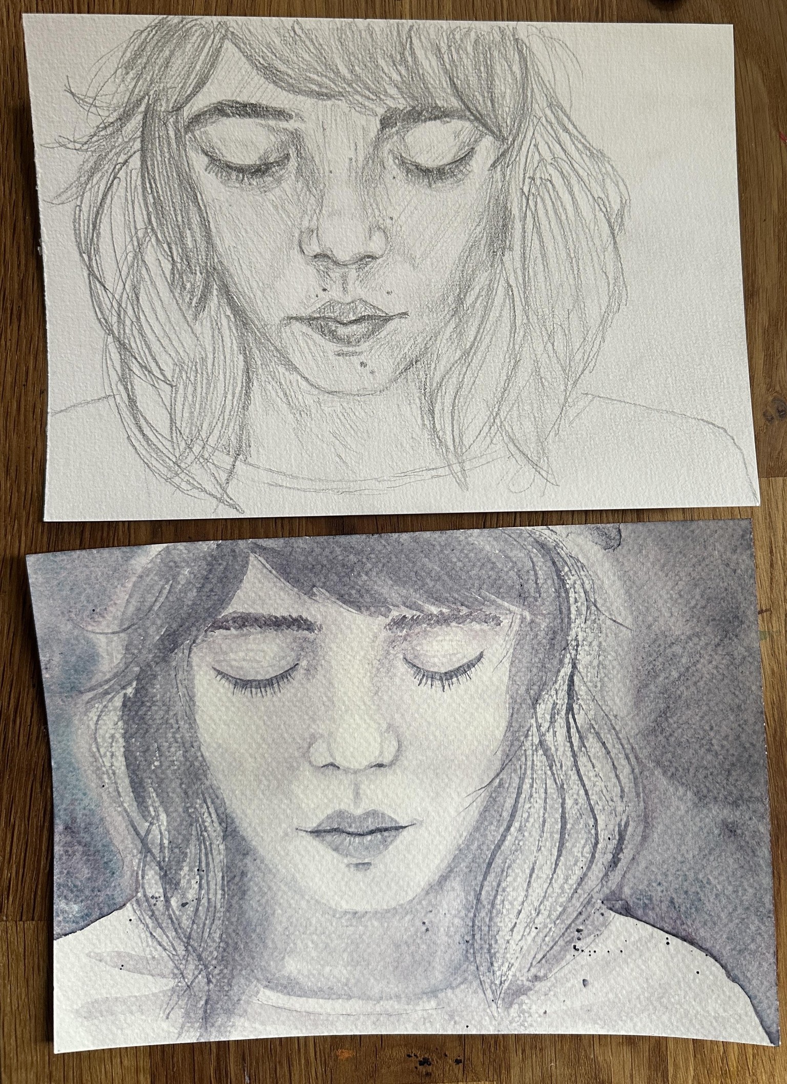 7 Day Watercolour Portrait Challenge Days 1-7 - image 6 - student project