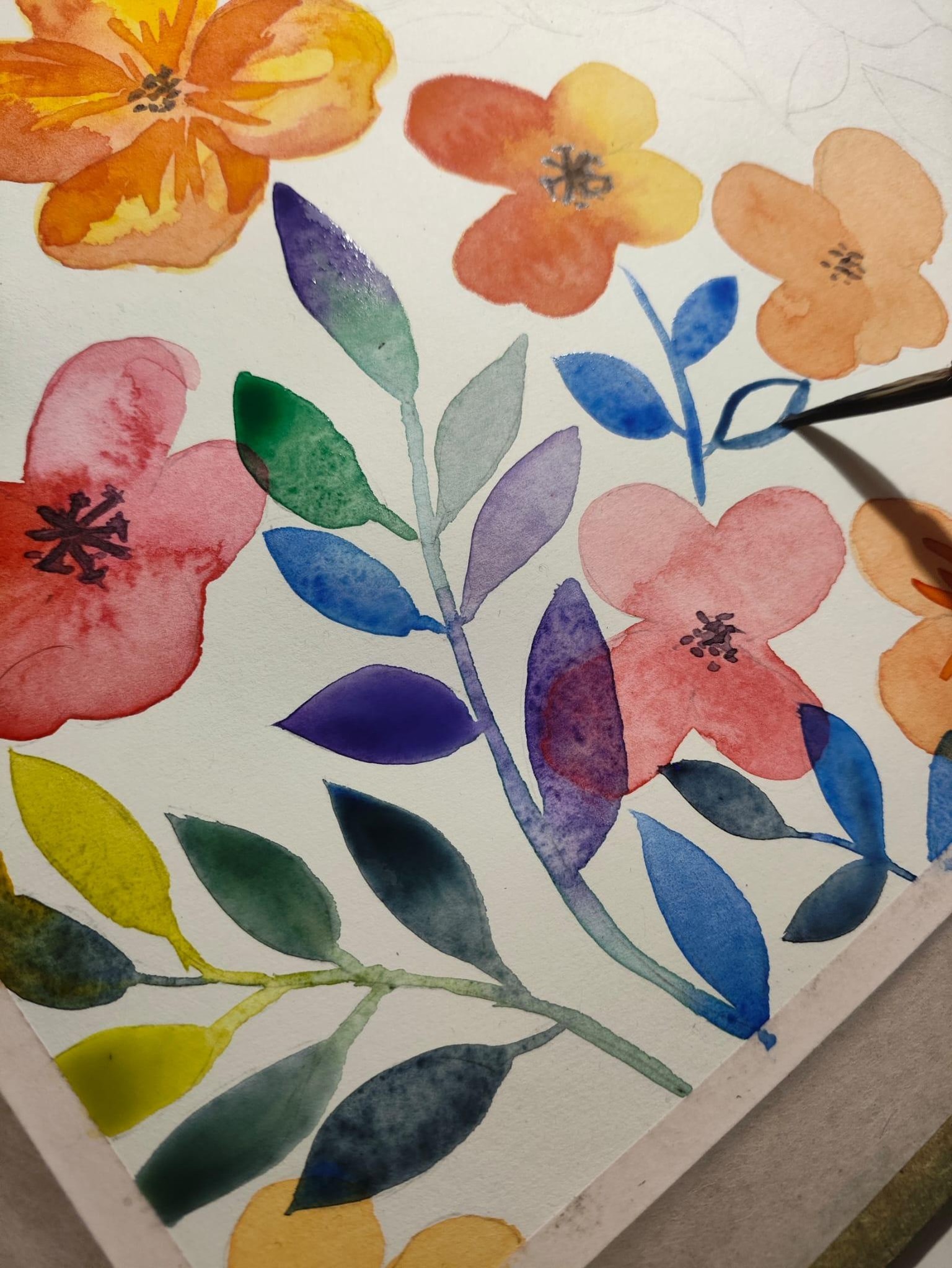 Watercolor Floral Pattern - image 2 - student project