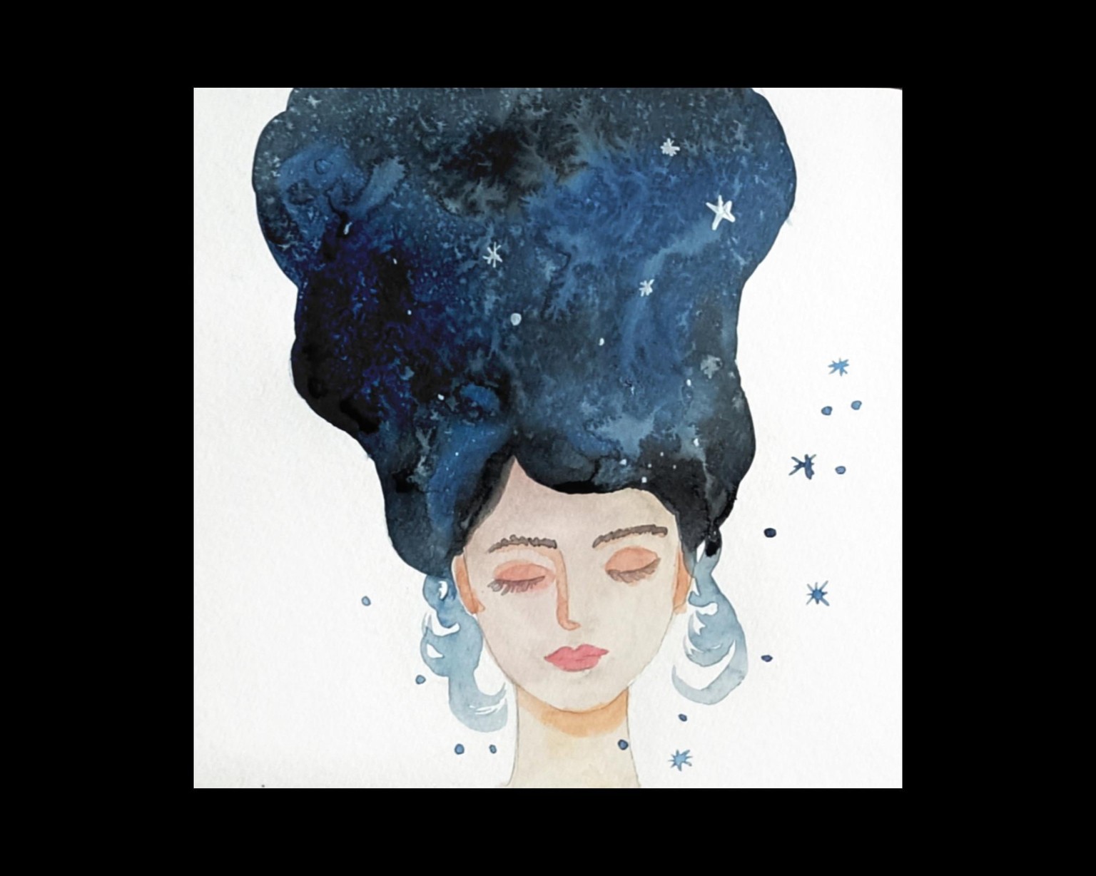 Whimsical portrait with Kuretake Gansai - image 1 - student project