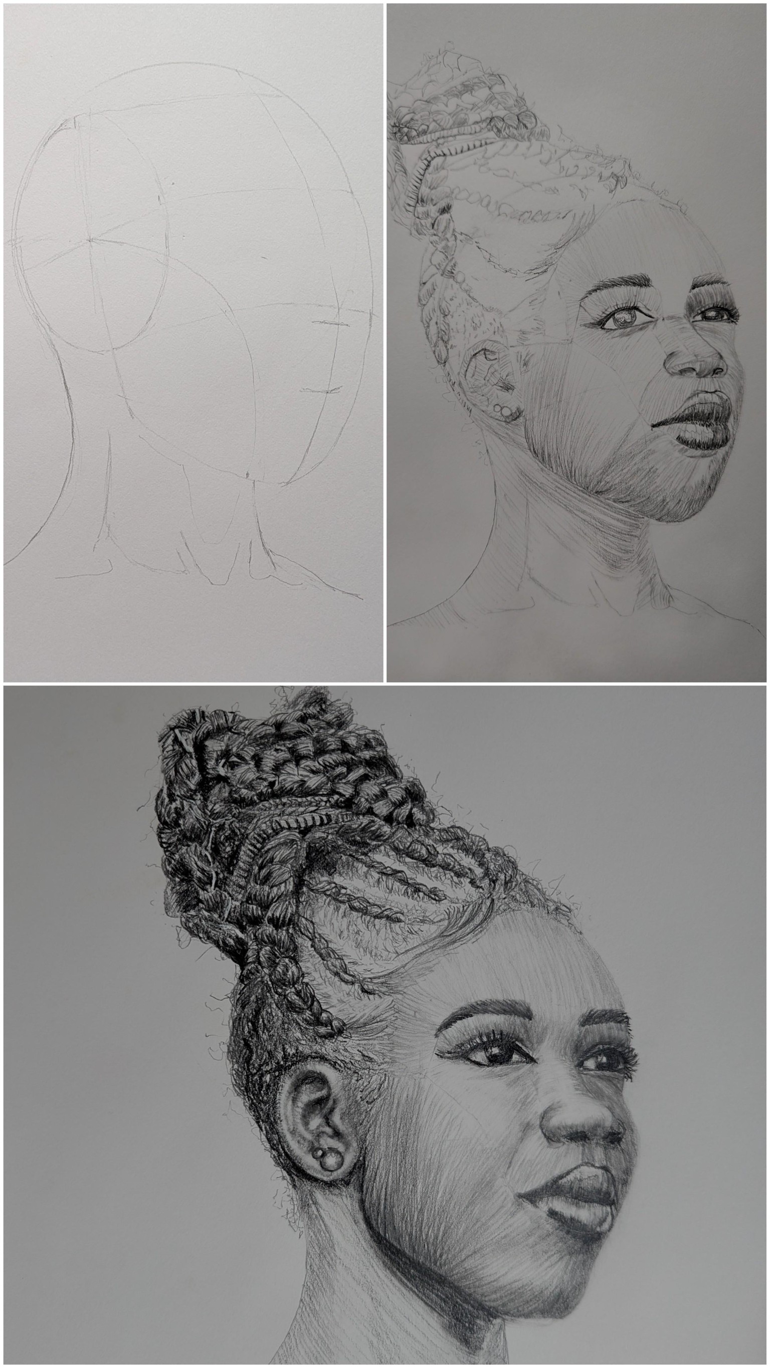 Drawing a Portrait Part III using Loomis Head and Asaro Method - image 2 - student project