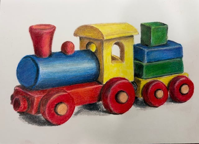 Train in Colored Pencils - image 1 - student project