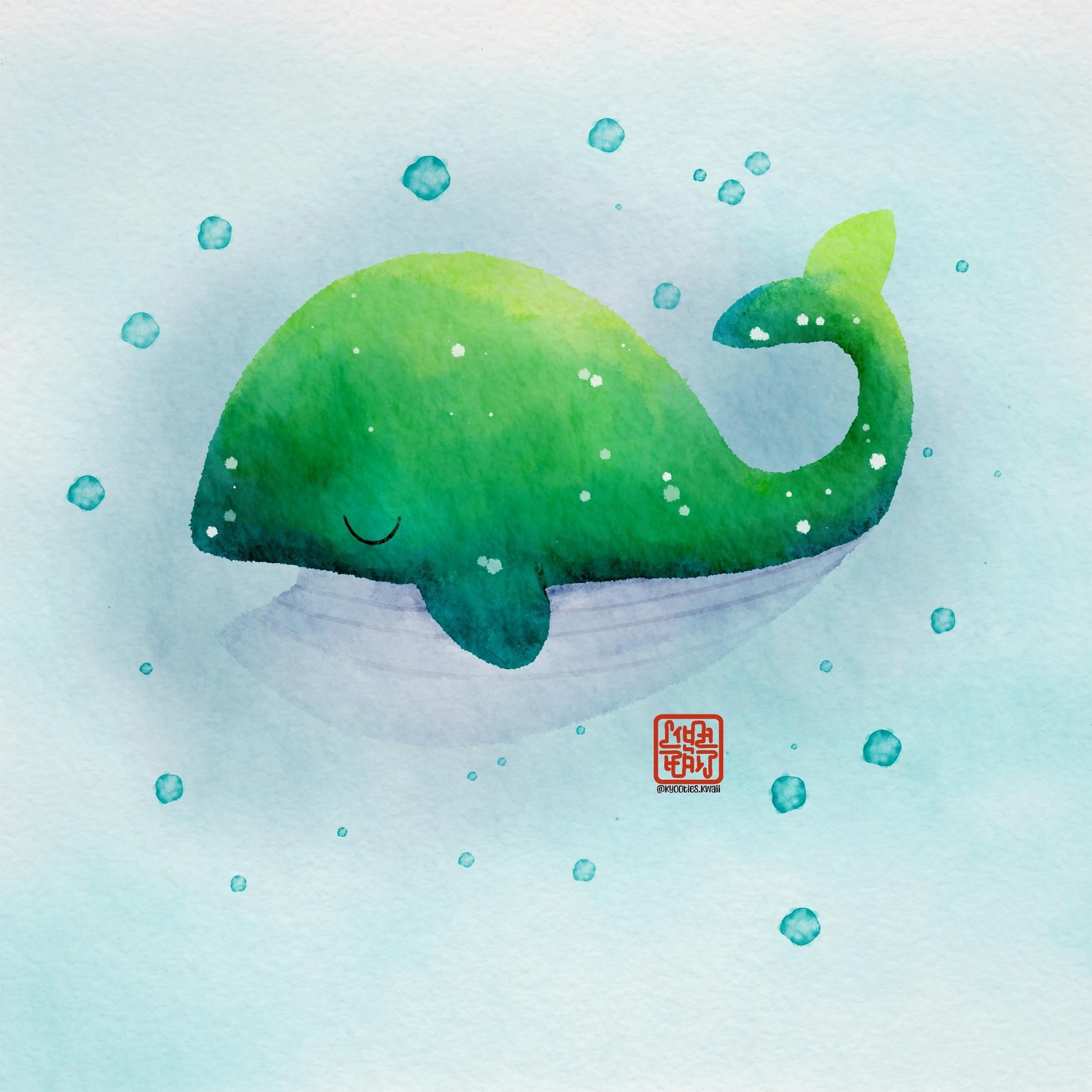 Watercolor Whale - image 1 - student project
