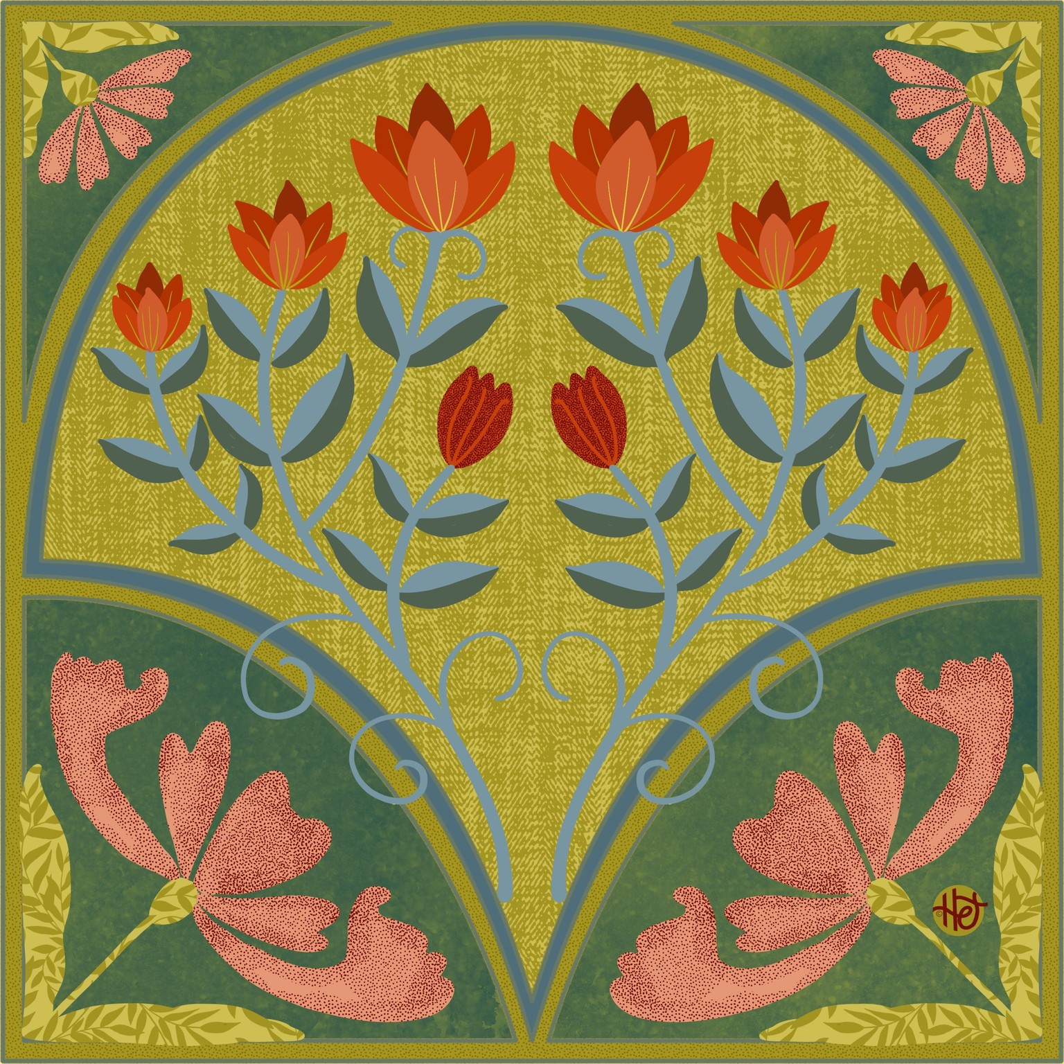 Art Nouveau flowers - image 3 - student project