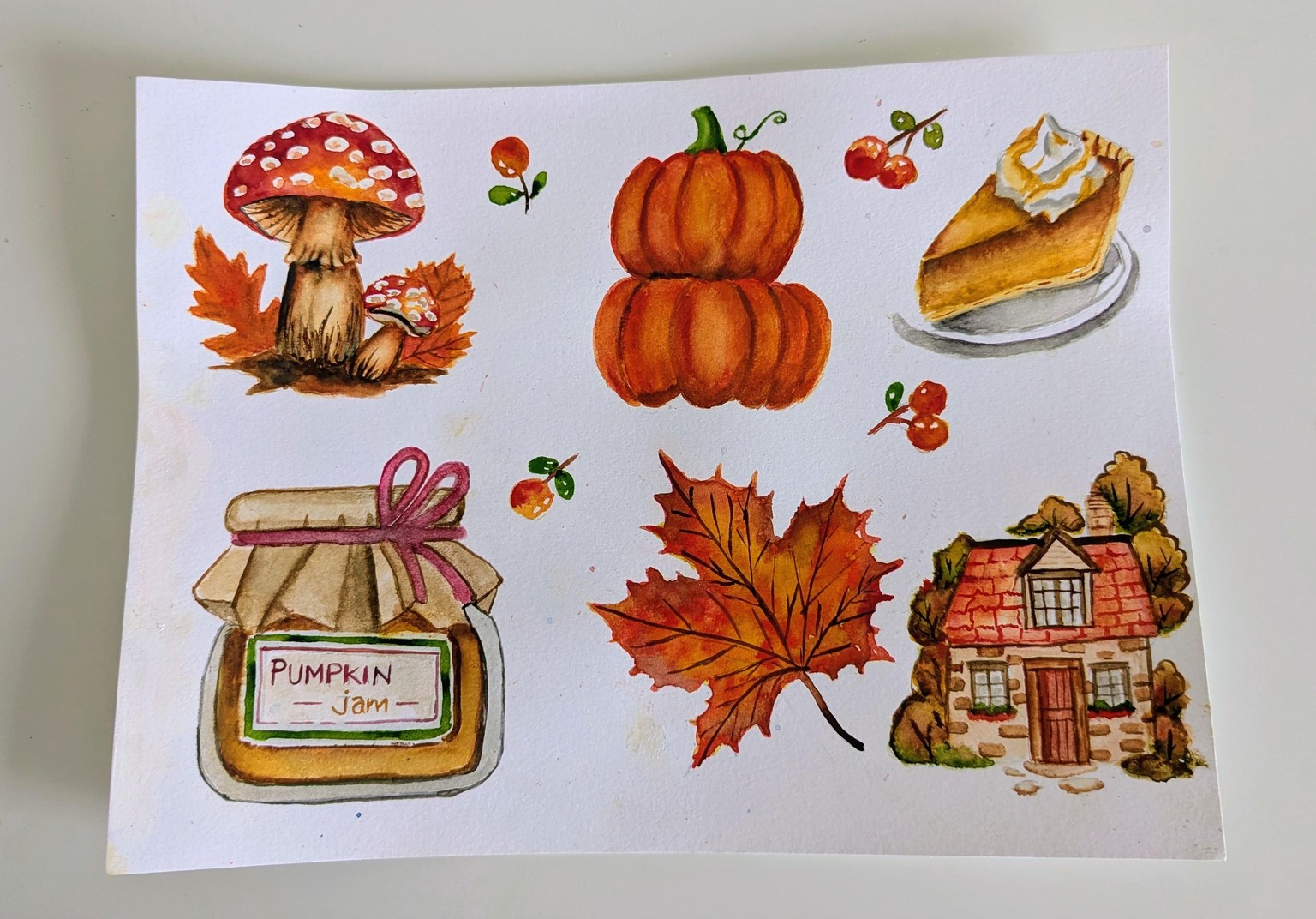 6 Easy Fall Watercolor Paintings – Autumn Theme for Beginners - image 2 - student project