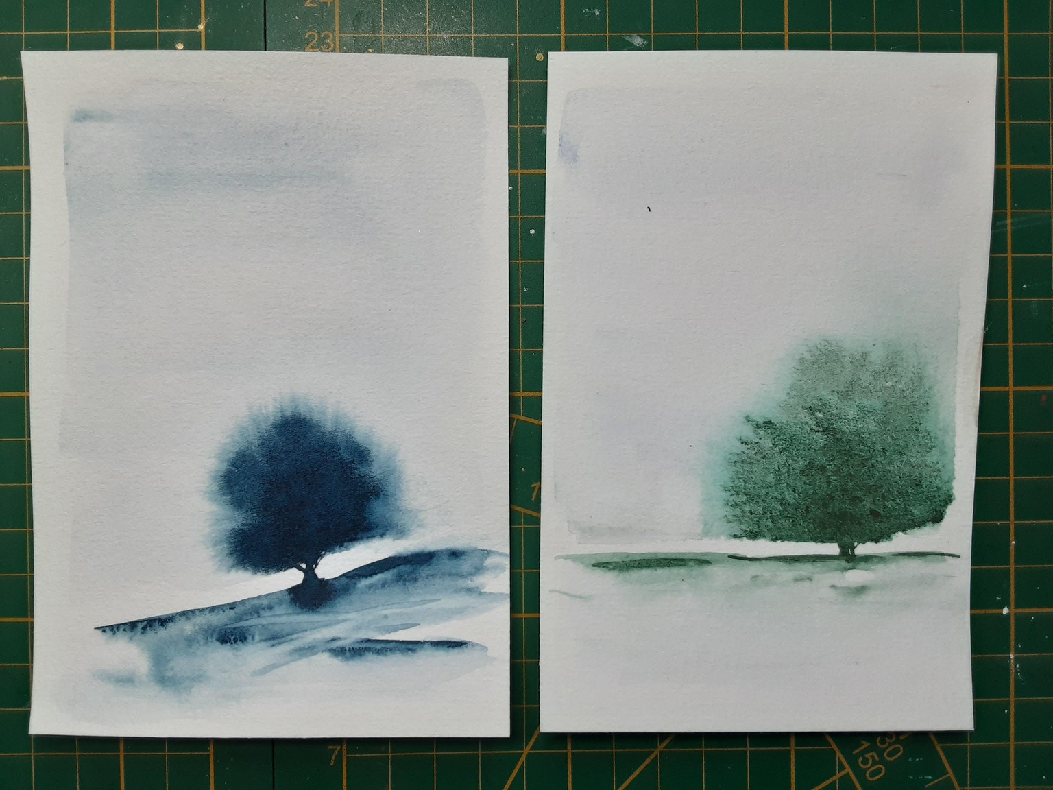 Minimalist watercolour landscapes - image 1 - student project