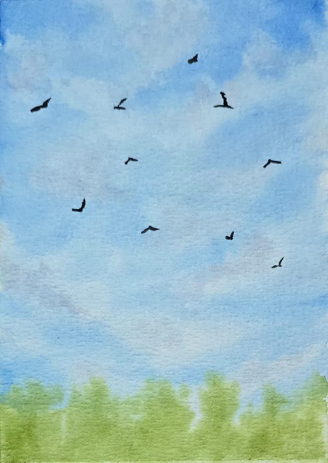 Watercolour clouds - image 4 - student project